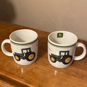 John Deere Licensed Gibson Ceramic Coffee Cups Lot of 2